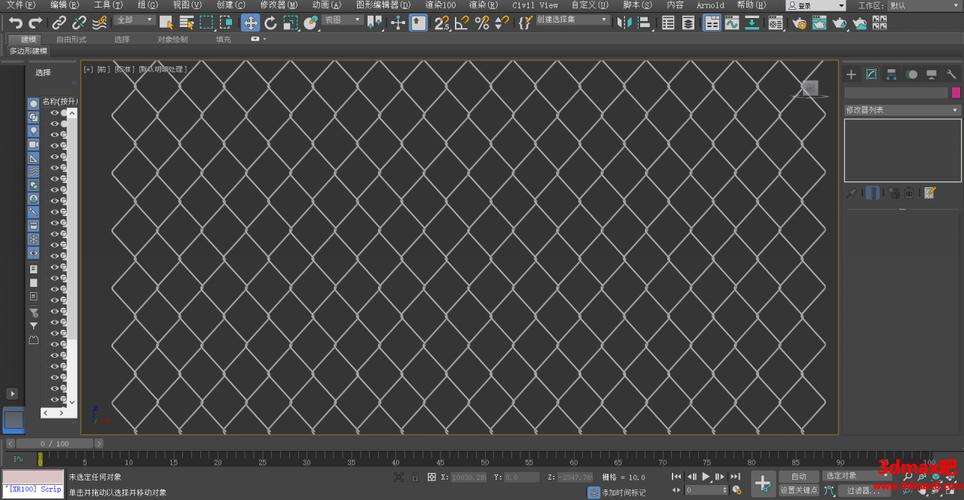 使用3DMAX編輯多邊形制作細(xì)致逼真的鐵絲網(wǎng) - BIM,Reivt中文網(wǎng)